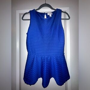 Blue peplum sleeveless top - women’s small